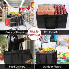 1-Pack Insulated Food Delivery Bag with Hard Bottom, XXX-Large Commercial Foo…