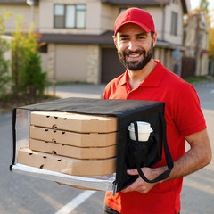 2 Pcs Insulated Pizza Delivery Bags 20″ X 8″ Food Bag 4 Cup Holders Warmer Carry