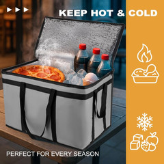 XXXL Insulated Food Delivery Bag – Large Thermal Cooler, Reusable & Foldable, Ke