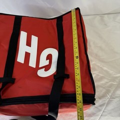 (E1) Grubhub Official Large 19″x19″x9” Insulated Food Delivery Tote Bag Red
