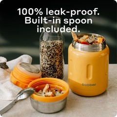 BOBBER 24oz Insulated Stainless Steel Food Jar — Hot 14h/Cold 20h, Leak-Proof