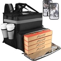 Expandable Insulated Backpack Food Delivery Bag with Cup Holders