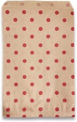 Red Polka Dot/Kraft Paper Gift Bags — Shopping/Sales/Tote Bags