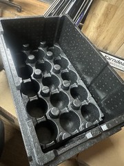 -Cambro cam go box black top loading food pan carrier with cup holders