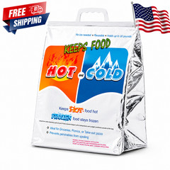 Hot & Cold Insulated Food Delivery Bag Thermal Grocery Cooler 13x7x15.5