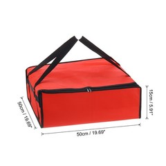 Insulated Pizza Bag, 1Pcs 20x20x6 Inches — Non-woven Fabrics Grocery Bag (Red)