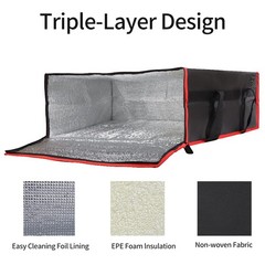 Heavy-Duty Insulated Pizza Delivery Bag — Keeps 4 Boxes Hot 52L Capacity