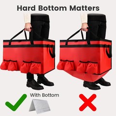 Large Insulated Food Delivery Bag with 4 Cup Holder, Cooler Bag Drink Carrier