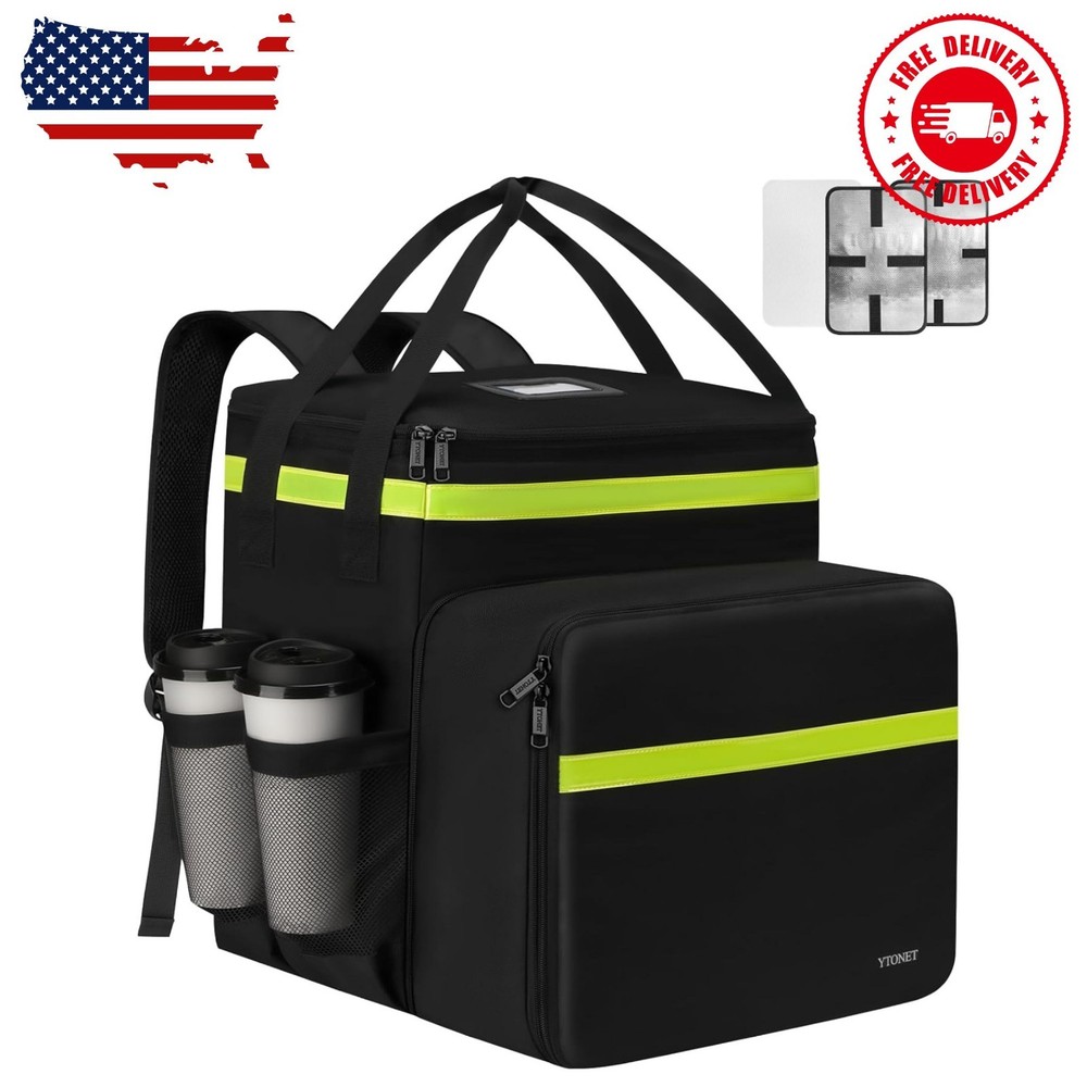 Food Delivery Backpack with 7 Cup Holders, XX-Large Expandable Delivery Bag…