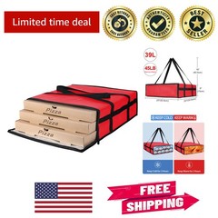 Foldable Insulated Pizza Carrier — 20″ x 20″ x 6″ | Hot Food Transport Solution