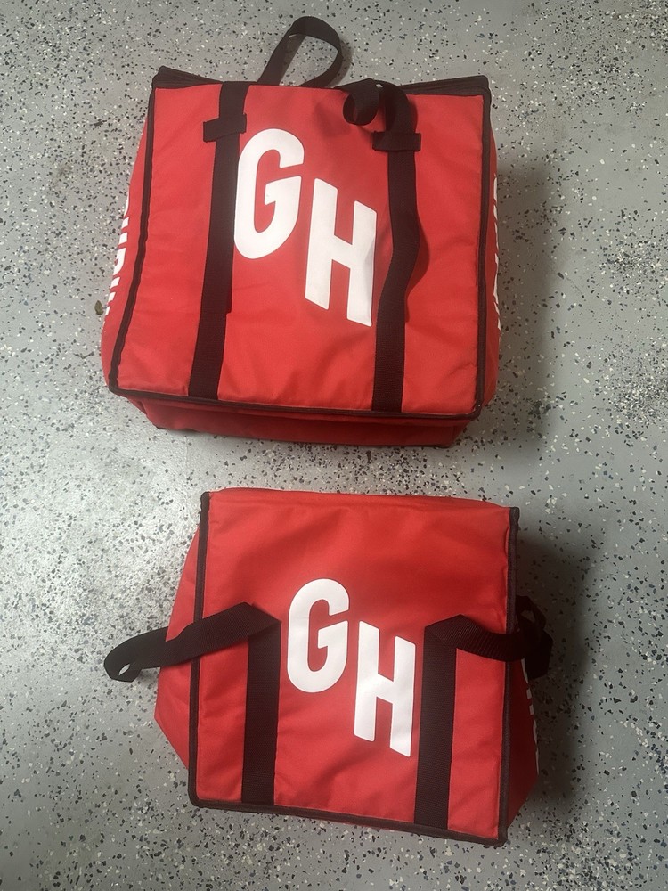 Grubhub Deluxe Style Insulated Delivery Bags Lot 2 Large 19×19 Small 14×14