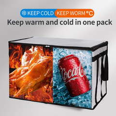 Extra Large Insulated Food Delivery Bag Thermal Catering Carrier Gray
