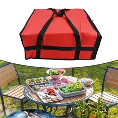 Professional Pizza Delivery Bag with Waterproof Features Black And Red