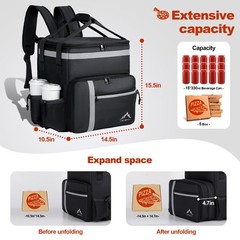 Food Delivery Backpack Insulated Food Delivery Bags for Takeout Bike Large Pi…
