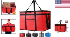 Thermal Food Delivery Cooler Bag, XXX-Large Insulated Carrier — 23x15x14 Red