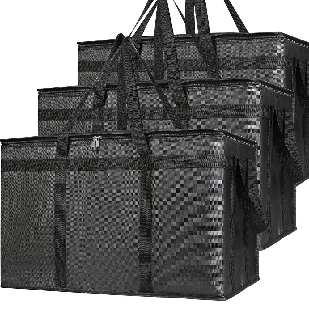 3-Pack Insulated Food Delivery Bag XXXL Pizza Cooler Bags Rideshare Delivery Bag