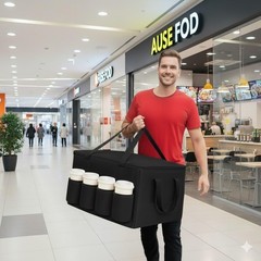 musbus Catering Bag for doordash uber eats 22x14x13 22W x 12H x 14D, Black