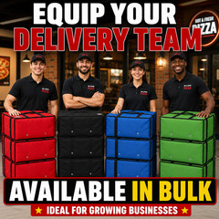 Insulated Pizza Delivery Bag 20x20x12 Hot Food Carrier 1-10 Pack Colors