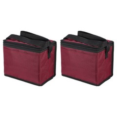 2pcs Insulated Reusable Grocery Bags with Zipper(Red, 9.8″x5.9″x7.9″)