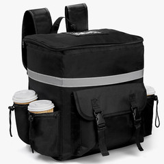 Food Delivery Backpack, Insulated Reusable Pizza Delivery Bag with 4 Cup Holder,
