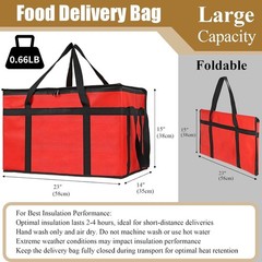 Insulated Bags for Food Delivery, XXXL Pizza Delivery Bags for Large Capacity