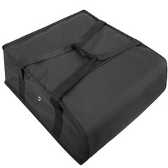 20x20x6 Black 2-Pizza Insulated Food Delivery Bag for Personal Professional