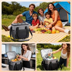 Food Delivery Bag with 78.5 * 78.5 Inch Picnic Blanket for Camping, Picnics