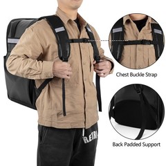 Insulated Food Delivery Backpack with 2 Side Support Boards and 3 Inner Space…