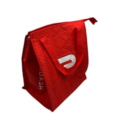 DoorDash Insulated Red Food Delivery Tote Bag Zip Top 15x13x9.5 Takeout Hot/Cold