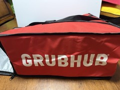 Grubhub Red Insulated Food Delivery Bag with GH Logo for Pizza Orders