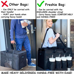 Insulated Food Delivery Bag with Cup Holders/Drink Carriers Premium, for Door…