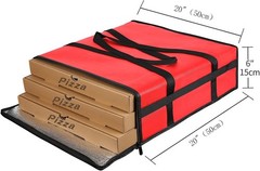 Durable Red Insulated Pizza Carrier Bag — Ideal for Personal & Professional Use