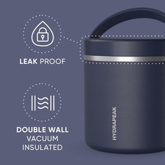 Hydrapeak 25oz Stainless Steel Vacuum Insulated Food Jar Hot Cold Food Wide Mout