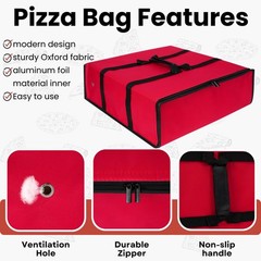Insulated Pizza Delivery Bag Large Hot Food Bag for DoorDash Uber Eats 20×20