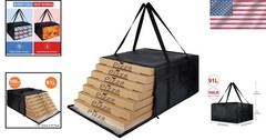 Insulated Pizza Delivery Bag, 91L Capacity — Keeps Food Hot & Fresh (20x20x14)