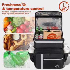 Food Delivery Backpack, Insulated Food Delivery Bags for Takeout Bike, Large Piz