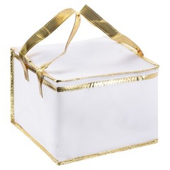 Insulated Grocery Bag Food Delivery Tote Food Container 27cmx27cmx20cm White