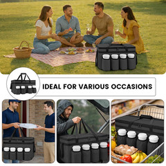 Insulated Food Delivery Bag with 4 Cup Holder and Bottom Support, Xxx-Large Insu