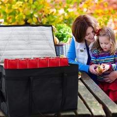 4 Pcs XXXL Insulated Food Delivery Bags with Removable Hard Bottom Foldable a…