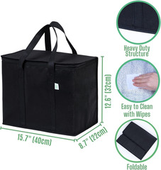 2 Pack Cooler Bags — Insulated for Food Delivery, Collapsible and Reusable Shopp