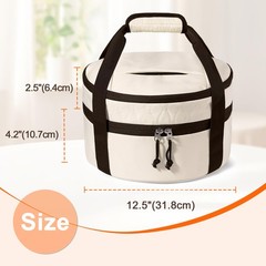 Round Double Insulated Casserole Carrier, Pie Carriers for Transport, Cassero…