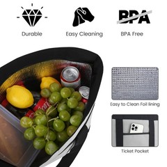 mosago Reusable Grocery Tote Bags, Insulated Cooler Shopping Universal, Gray