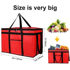 musbus Extra large XXXL Insulated Food XXX-Large（24W x 15H x 14D）, Red-B