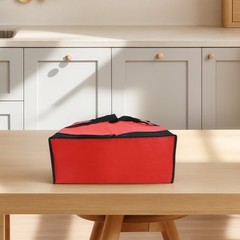 Large Capacity Insulated Pizza Delivery Bag Waterproof Material Black And Red