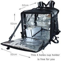 Heat Insulation Food Delivery Bag 20″ x 20″ x 20″ for Motorcycle — Keeps Food