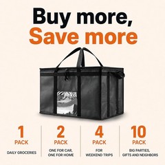 XL Plus Insulated Cooler Bag: Heavy Duty Reusable Grocery and Food Delivery Tote