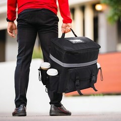 Insulated Food Delivery Backpack with 4 Cup Holder Waterproof Thermal