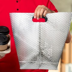 APQ Insulated Foil Bag With Handles, 6 x 6 x 6 6″x6″x6″ / 10 Pack, Metallic