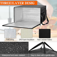 2 Pcs Insulated Pizza Delivery Bags 20″ X 8″ Food Bag 4 Cup Holders Warmer Carry