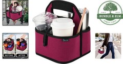 Reusable Insulated Coffee Cup Carrier with Handle for Hot or Cold Drinks